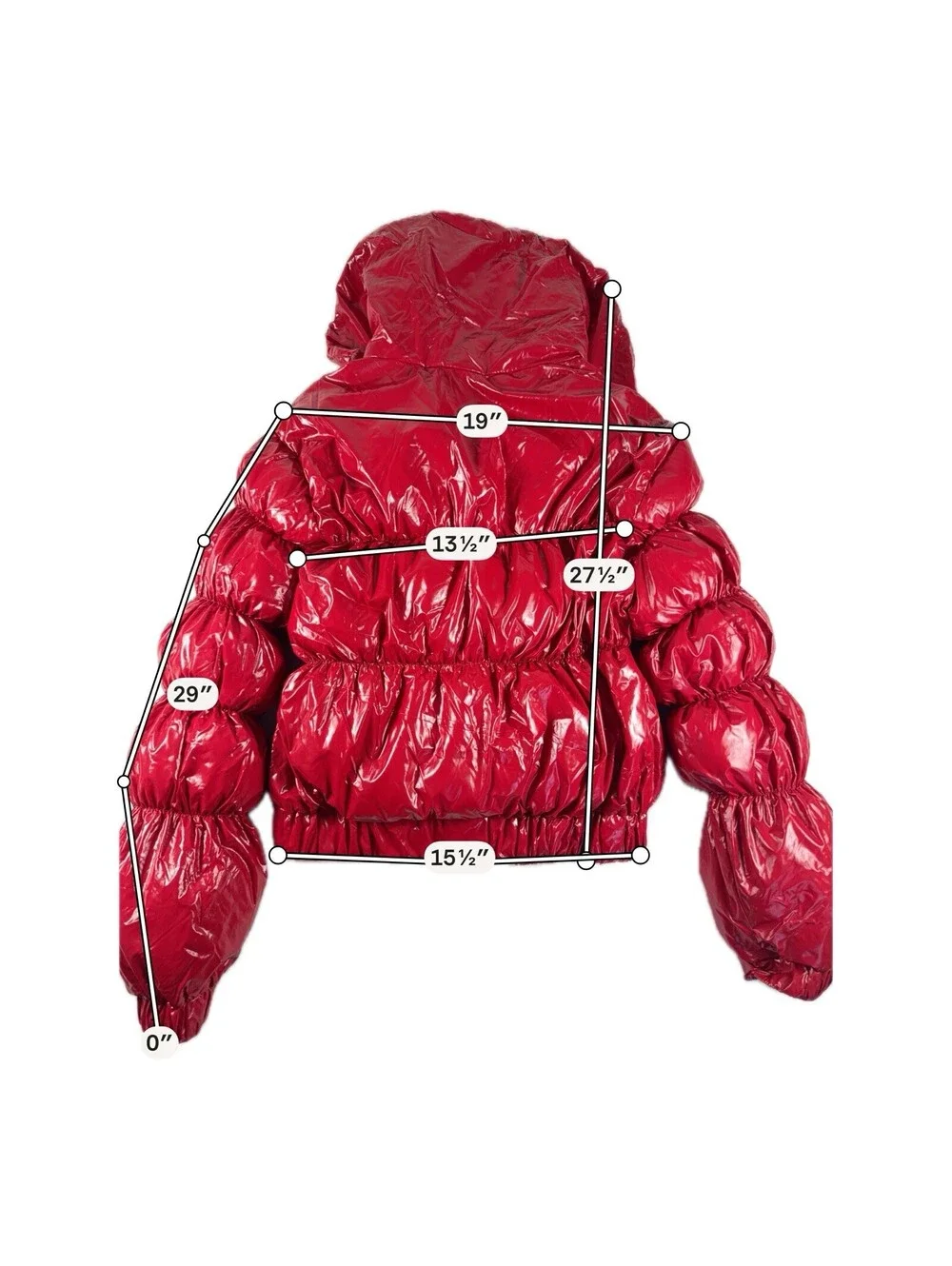 Forever 21  Full Zip-Up Shiny Pink Puffer Jacket Women S